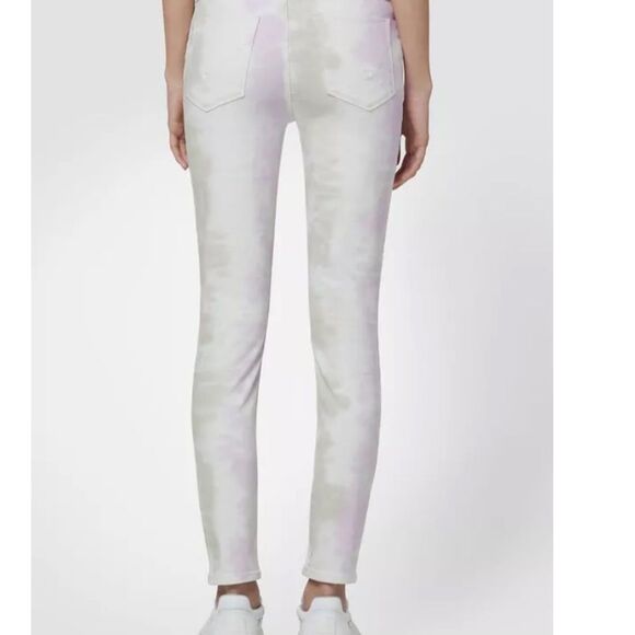 HUDSON NWOT TYE DYE PAPER FLOWER NICO SUPER SKINNY LADIES DENIM MID RISE SIZE 25 - Picture 3 of 3